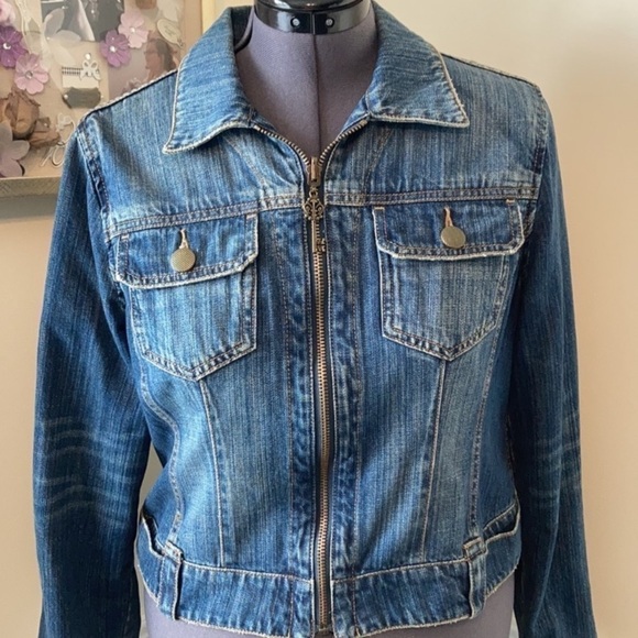 CABI Zip Jean Jacket Blue Sz XS #908 EUC - Picture 3 of 9